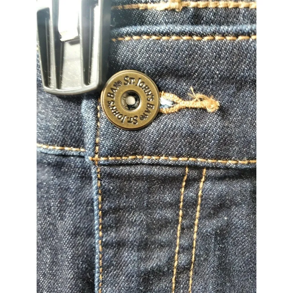 ST. Johns Bay Women Blue Denim Cotton Mid Rise Straight Leg Jeans Pant Size 24WS - Image 4
