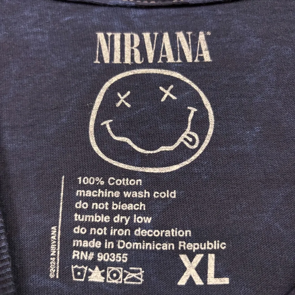 Nirvana In Utero Grunge Band Mineral Wash T-Shirt Size Extra Large - Image 4