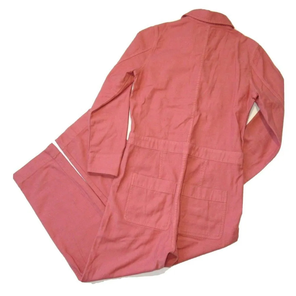 NWT Madewell Garment Dyed Zip Pocket Coverall in Rose Dust Pink Jumpsuit XS - Image 5