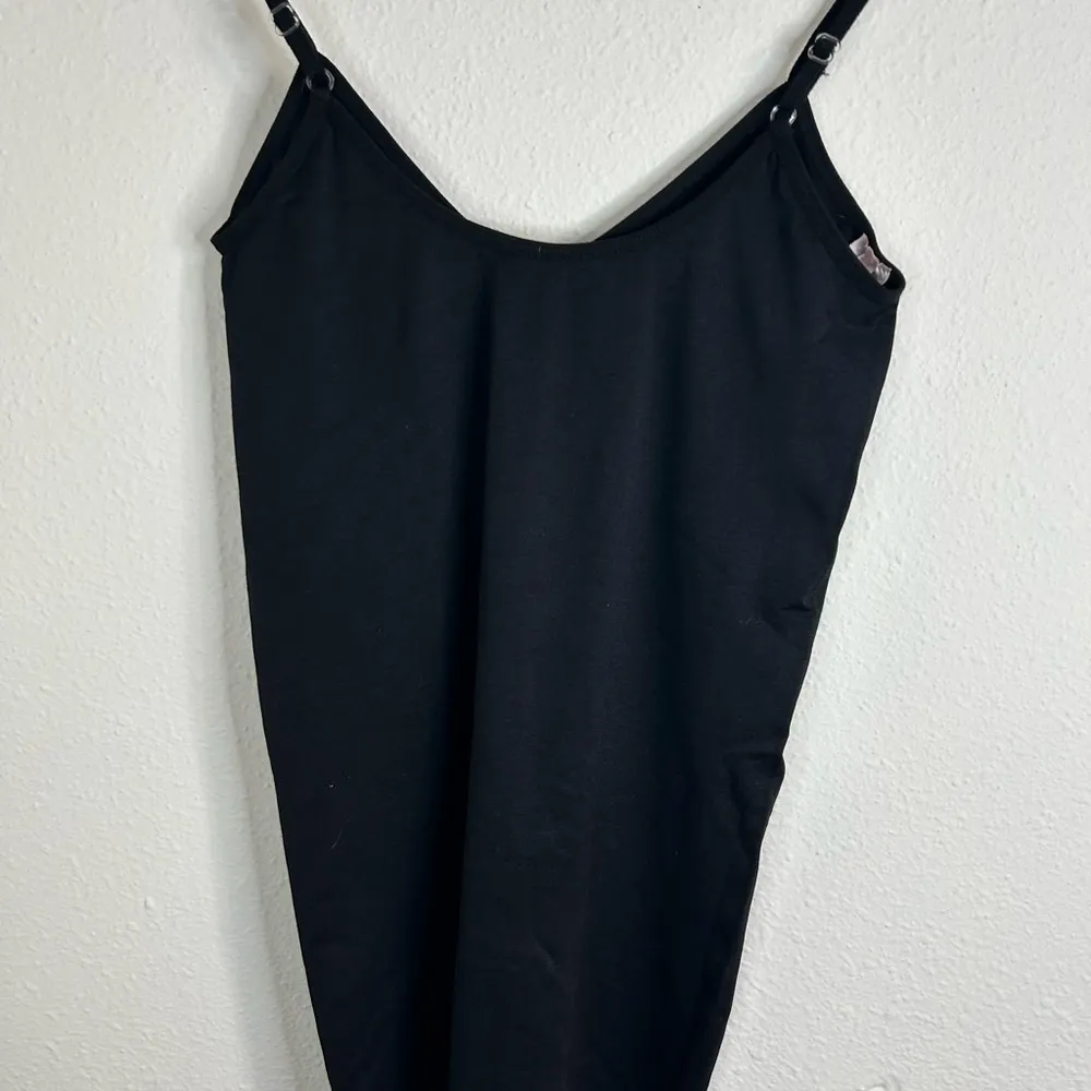 Tanco Black Slip Dress One Size Stretch Cami Adjustable Strap Bodycon Layer - Image 6