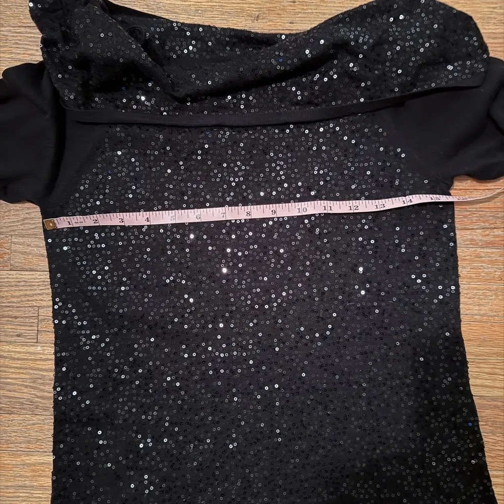 White House Black Market Black Sparkly Cowl Neck Sweater - XSmall, 3/4 Sleeve - Image 8