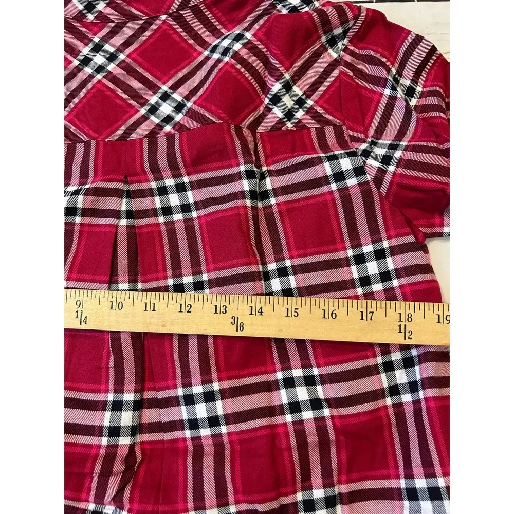 Joan Rivers Plaid Babydoll Button Shirt Size 6 New - Image 6