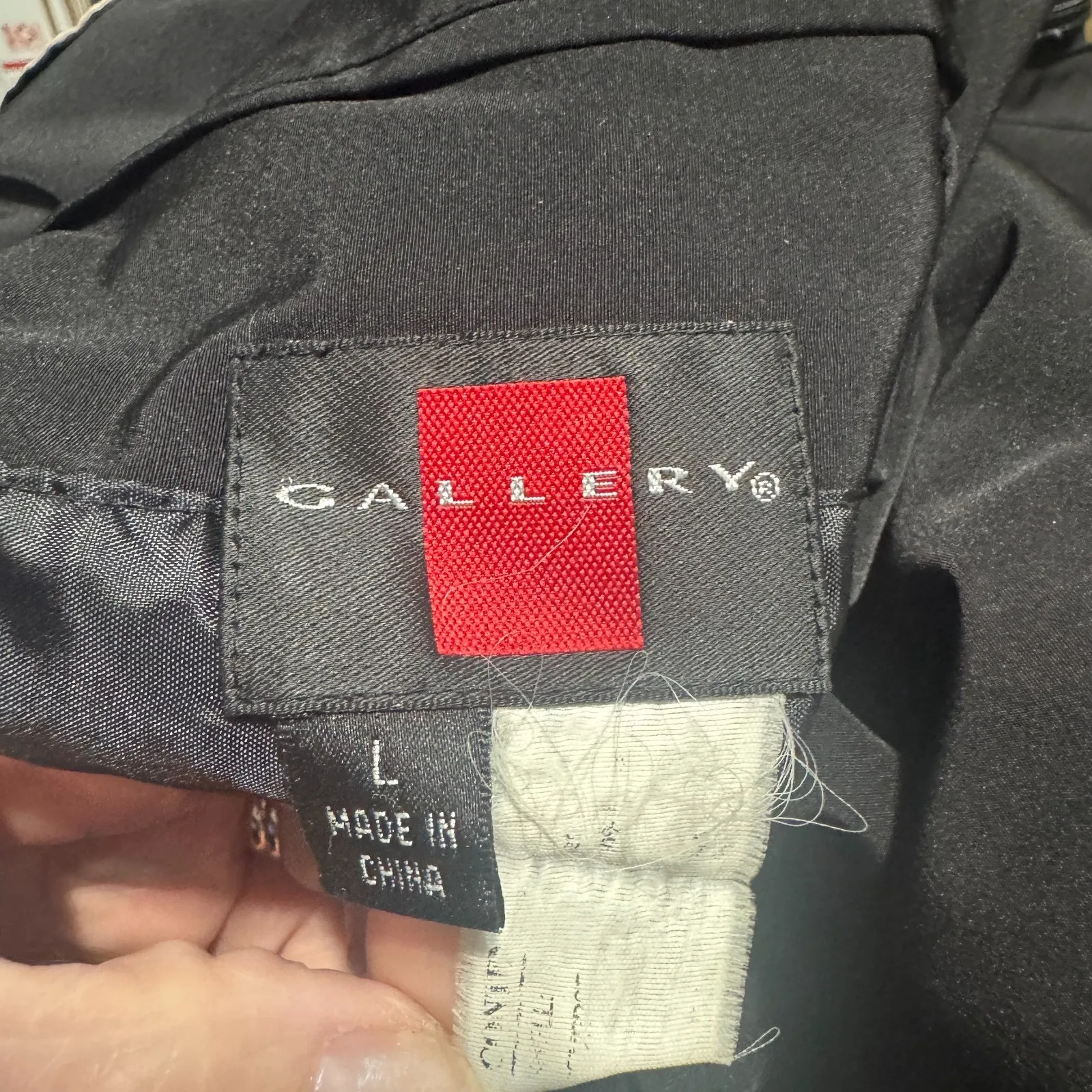 Gallery Reversible Jacket Womens L Black Beige Hooded Full Zip Raincoat - Image 10