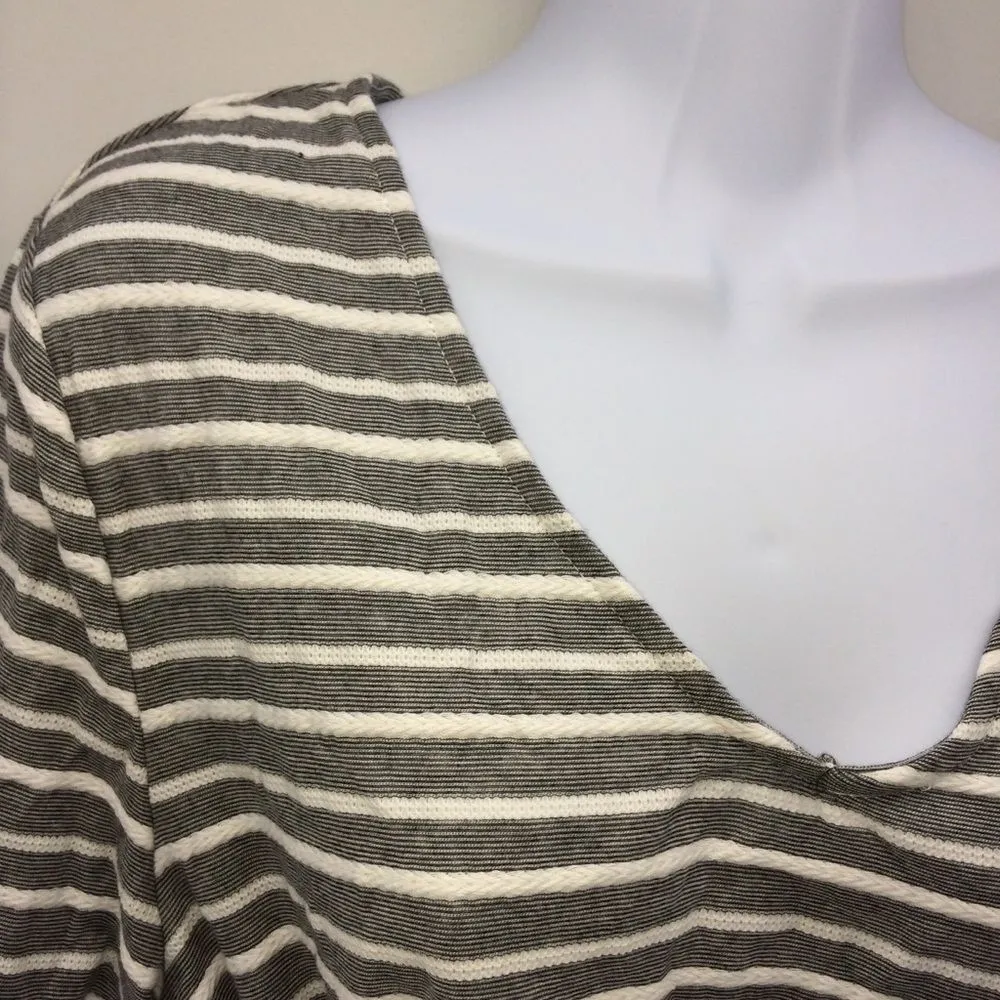 A New Day Long Sleeve Textured Tee Shirt w/Textured Stripe w/Attached Belt-Sz L - Image 5