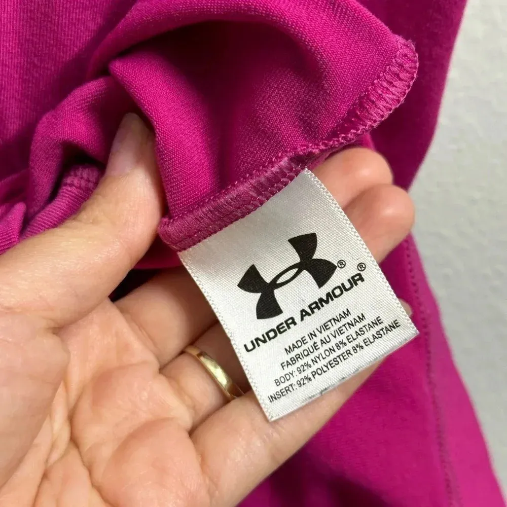 Under Armour Womens Racerback Tank Top Built in‎ Bra Purple Pink Heat Gear small - Image 3