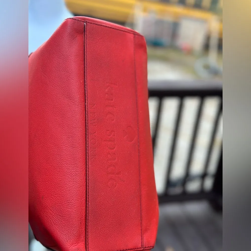 Kate Spade Red Bow Leather Purse - Image 4