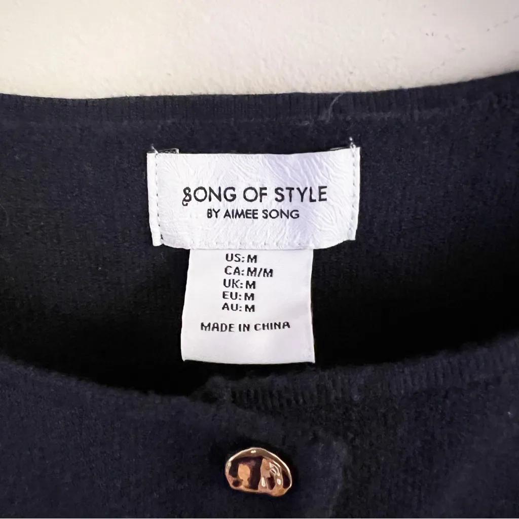 Song of Style by Aimee Song Navy Blue Button Front Sweater Vest NEW Medium - Image 5