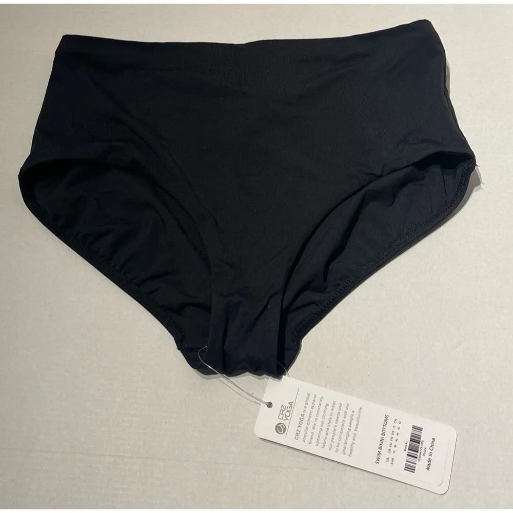 CRZ YOGA High Waisted Bikini Bottom Black Size S (4-6) New With Tag - Image 4