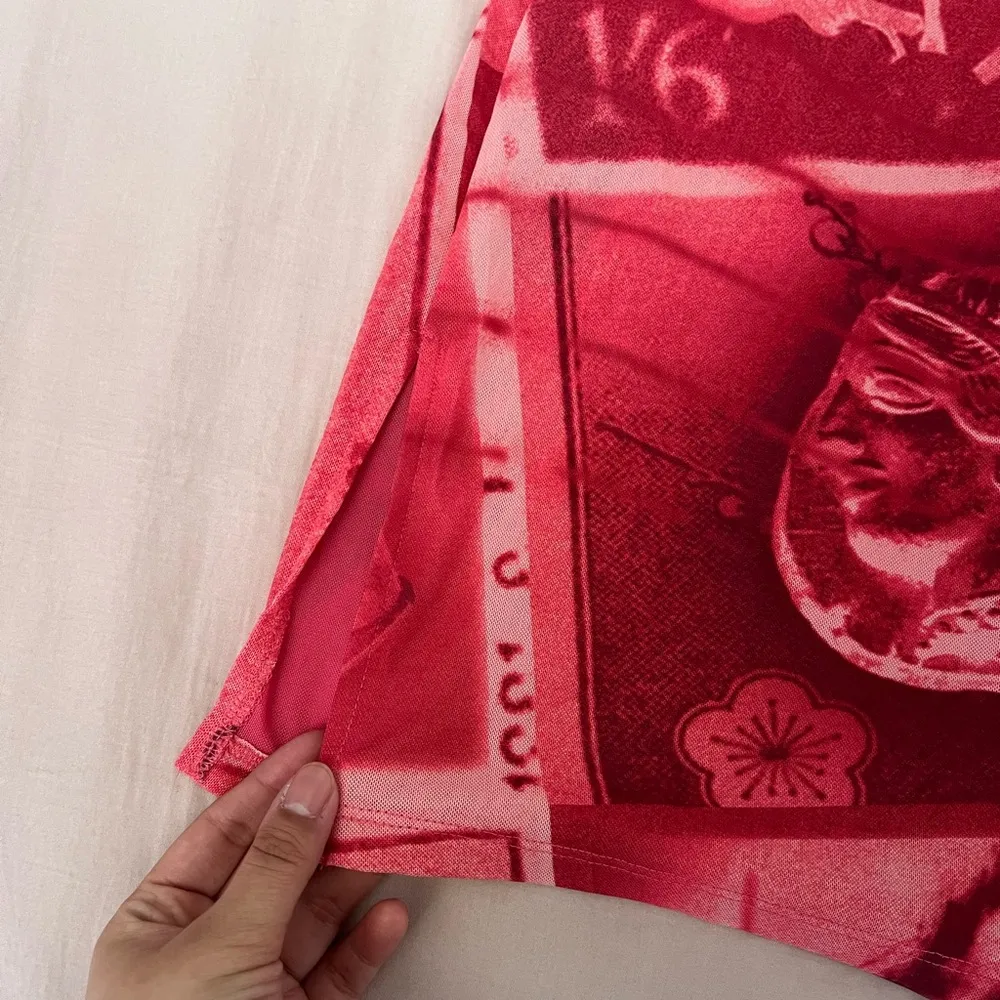 COPY - Urban Outfitters x Miaou Red Graphic Women's Dress - Image 5