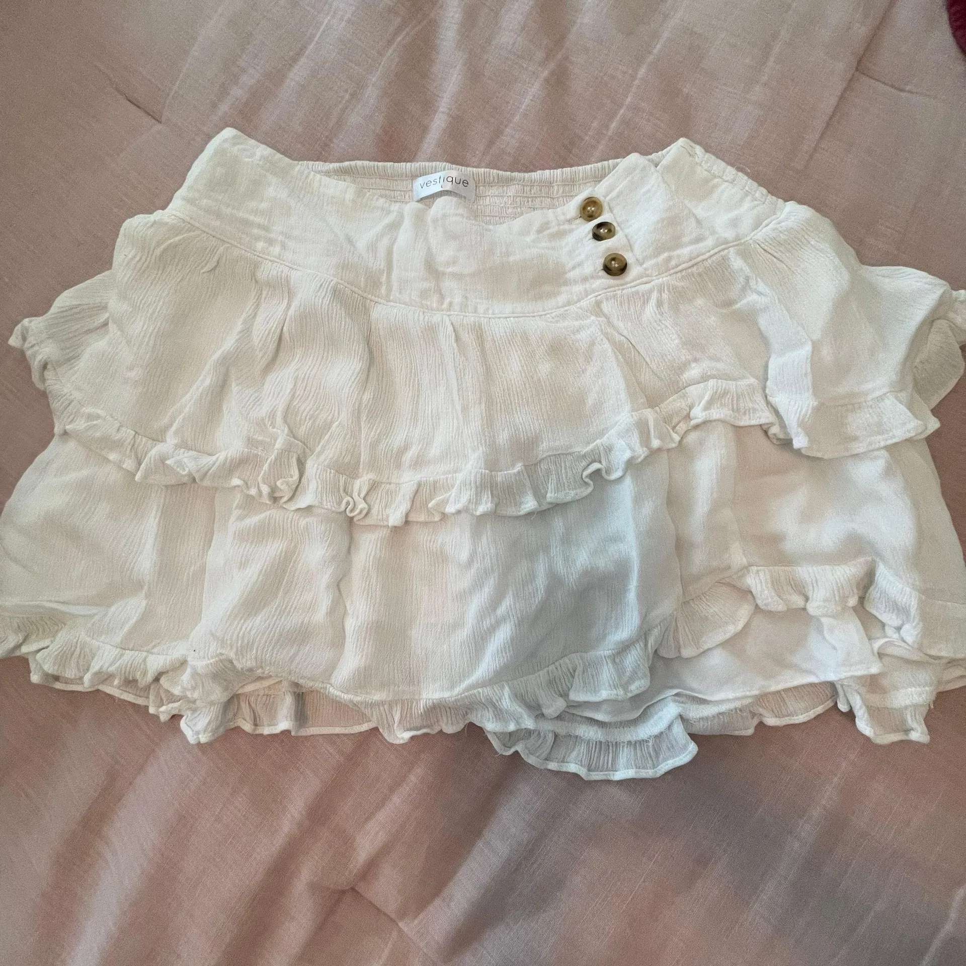 Vestique white ruffle layer mini skirt - Image 3