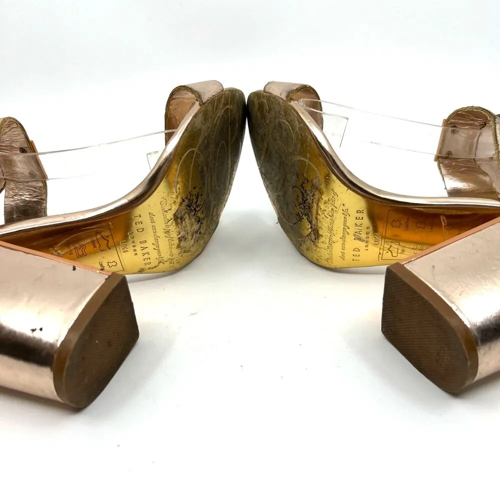 Ted Baker Metallic Pink Leather Sandals  Women's 6 US - Image 8