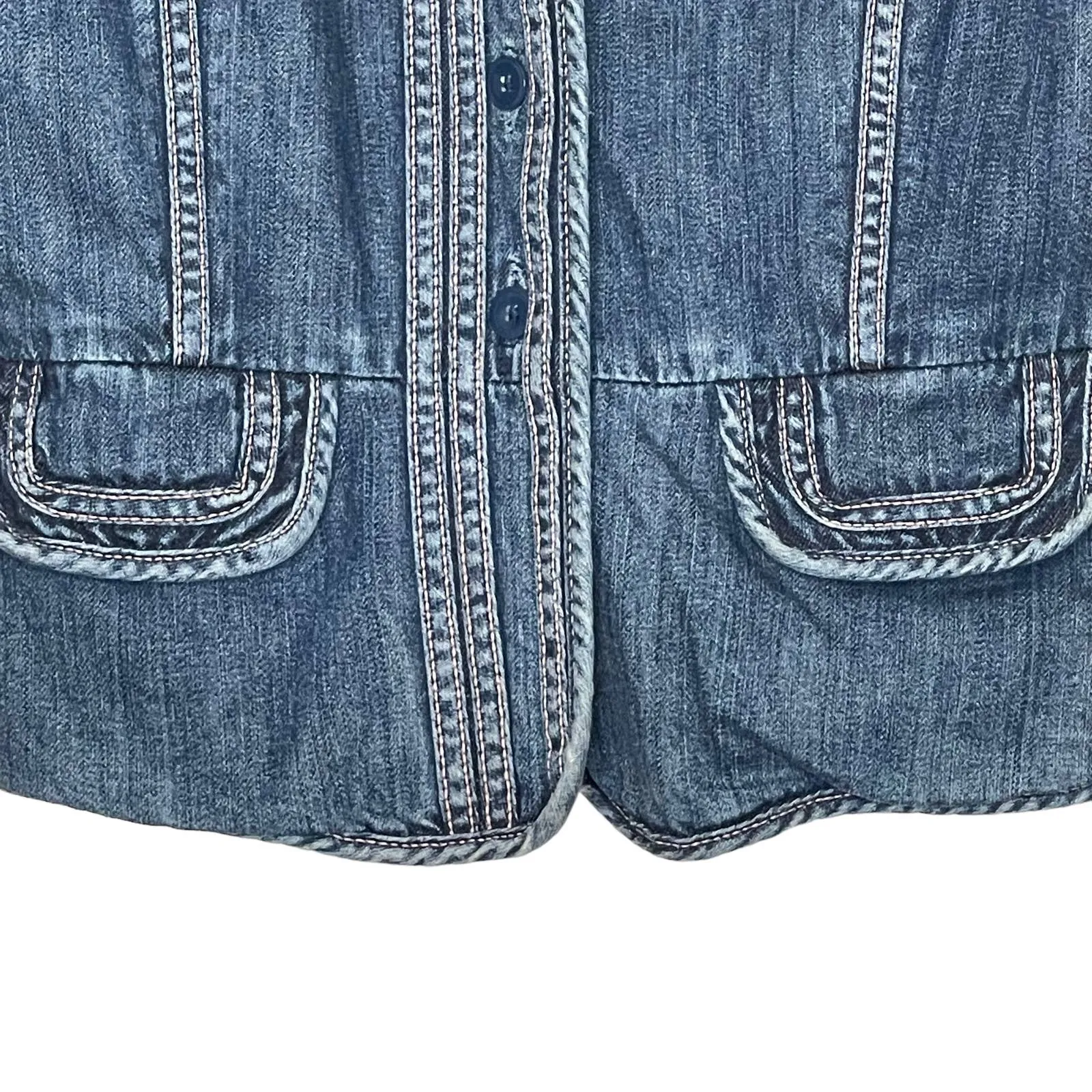 Gap Denim Jacket‎ Size 2 Blue Womens Button Up Lined 100% Cotton Jean - Image 5