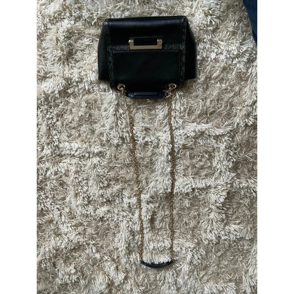 Black DVF Shoulder Bag Leather Chain Strap Evening Quiet Luxury Holiday - Image 4