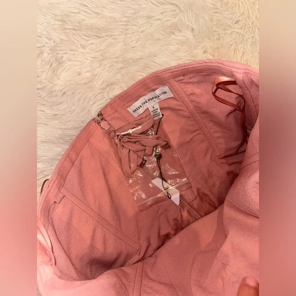 NWOT Dress the Population Fernanda Strapless Evening Gown sz S blush - Image 3