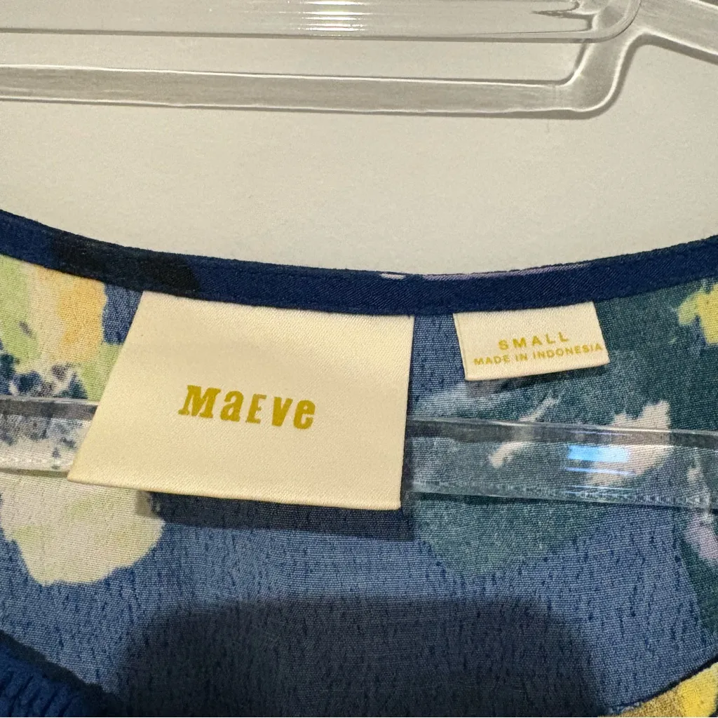 Anthropologie Maeve Evaline Floral Dress blue size small - Image 5