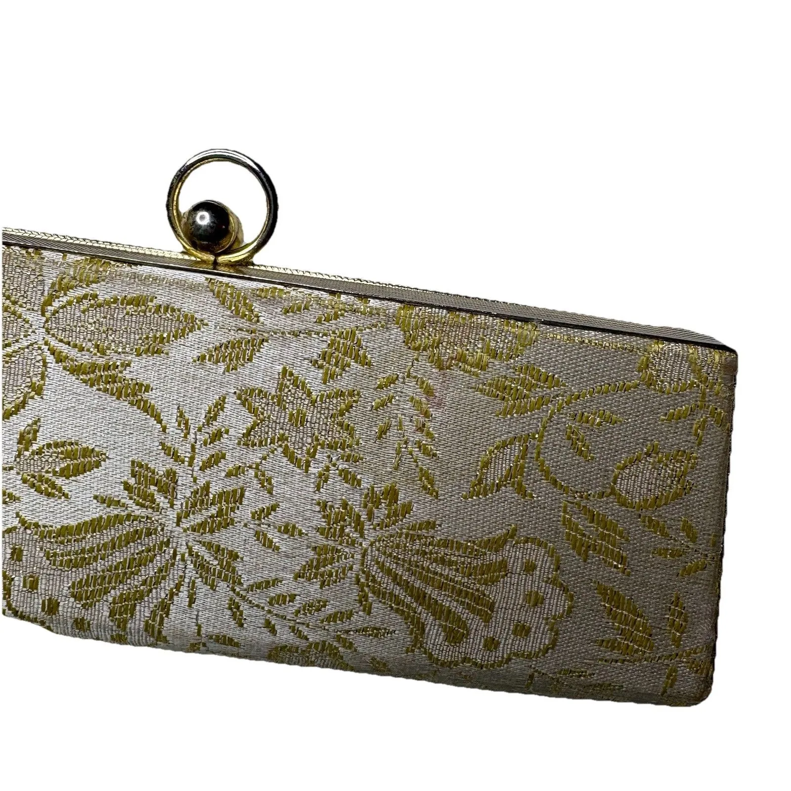 Vintage Original 50s Women's White Gold Purse Evening Wallet Clutch Cocktail - Image 2