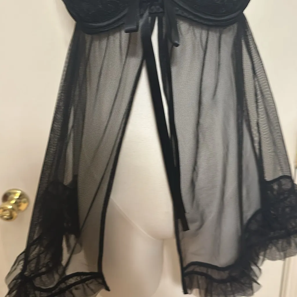 NWOT Lace and mesh babydoll bustier - Image 3