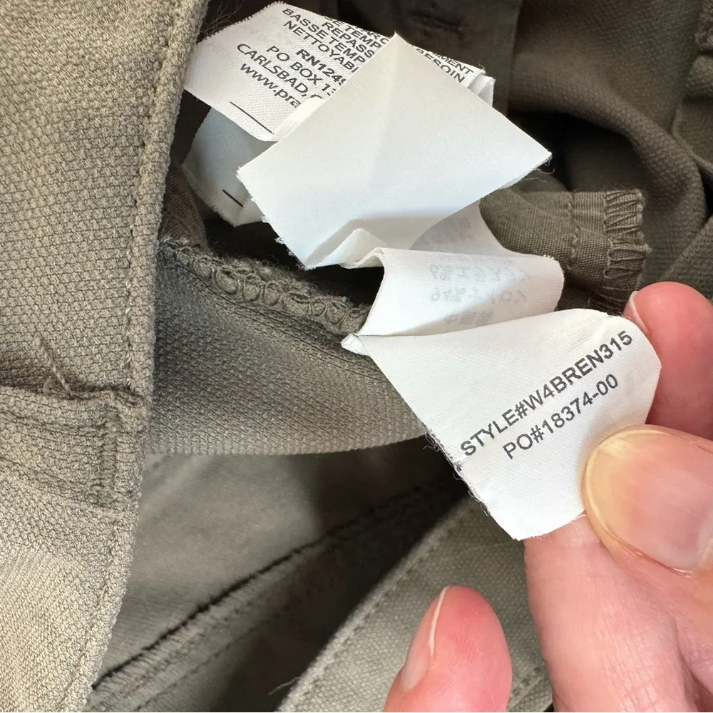 PrAna Hybrid Brenna Moto Style Pant Gravel Gray Olive Green Size 10 - Image 8