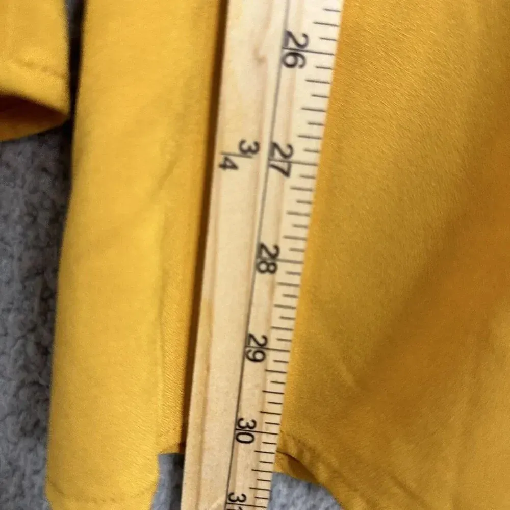 Gypsies & moondust wide leg pants womens large yellow high rise belted boho glam - Image 4