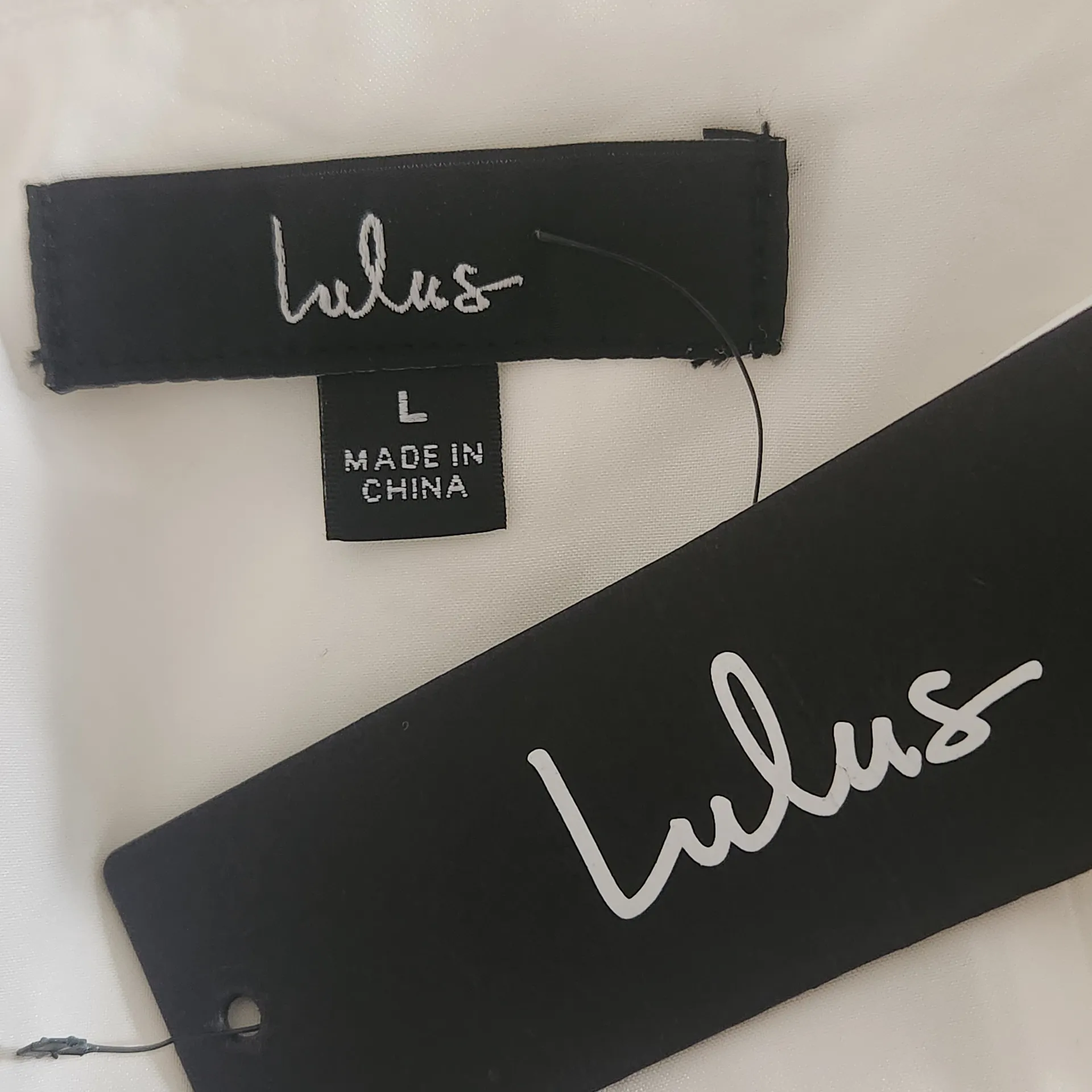 Lulus White Satin Mini Dress with Puffy Sleeves NWT Size Large Bridal Mini Dress - Image 9