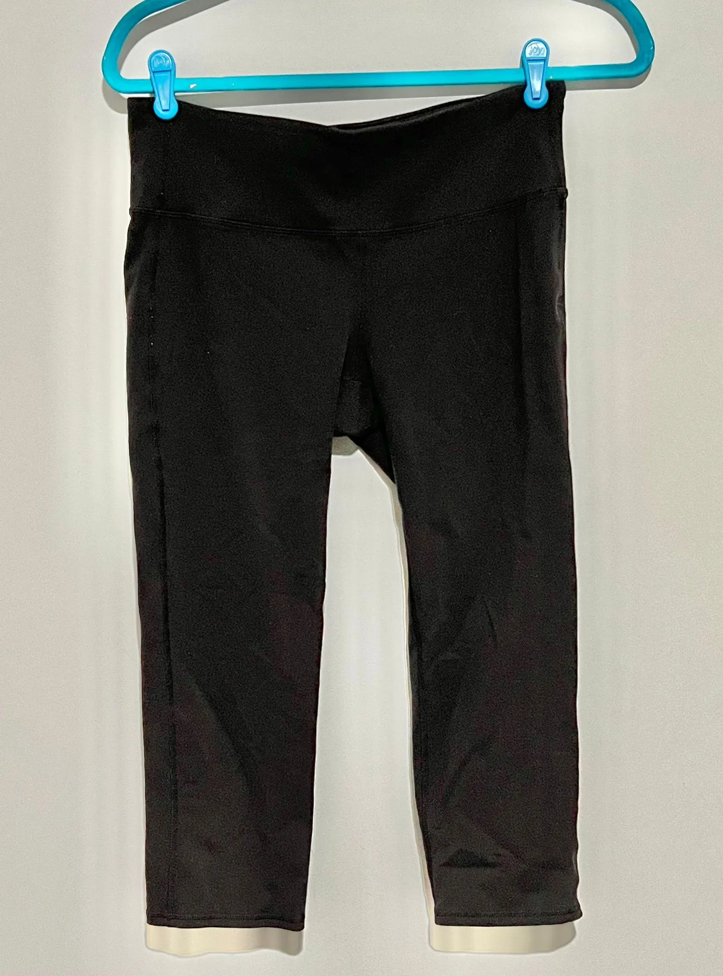 Black Cropped Workout Leggings Sporty Pants - Image 2
