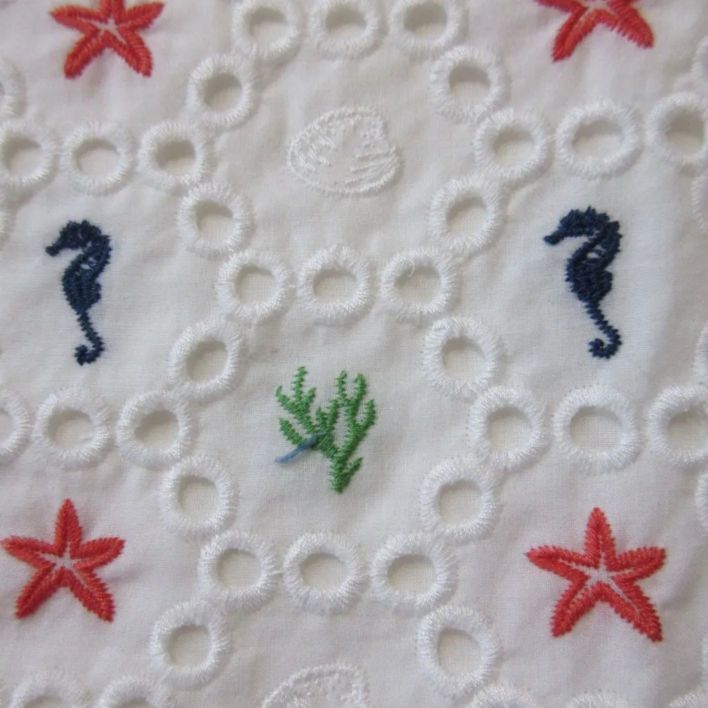 NWT Kiel James Patrick KJP Deep Sea Shift in White Embroidered Eyelet Dress 6 - Image 3