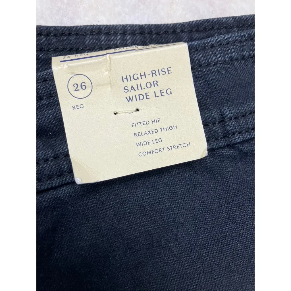 Universal Thread High Rise Sailor Wide Leg Crop Pants Black Size 26 - Image 2