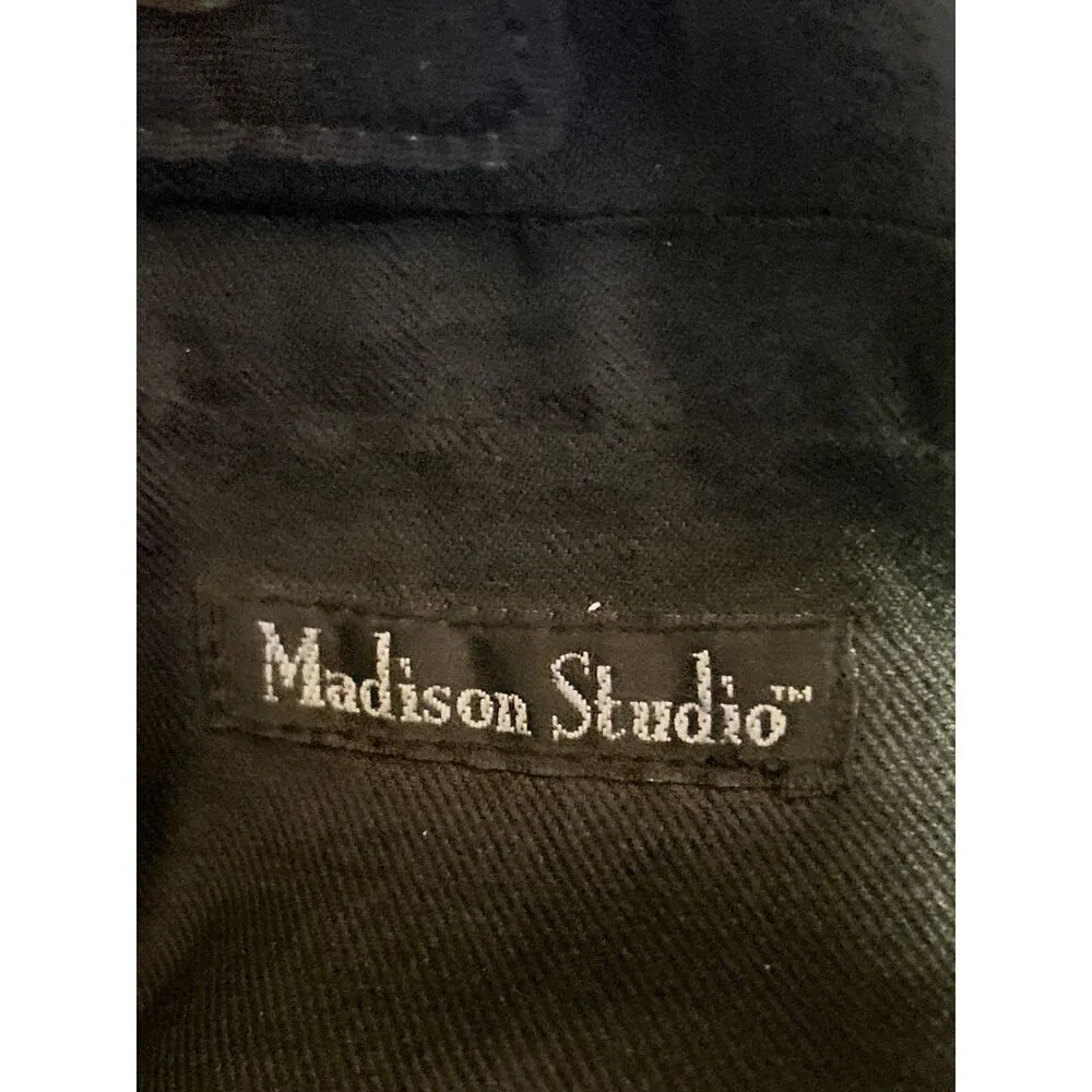 Black Tote Bag with Colorful Circles Buttons - Image 3