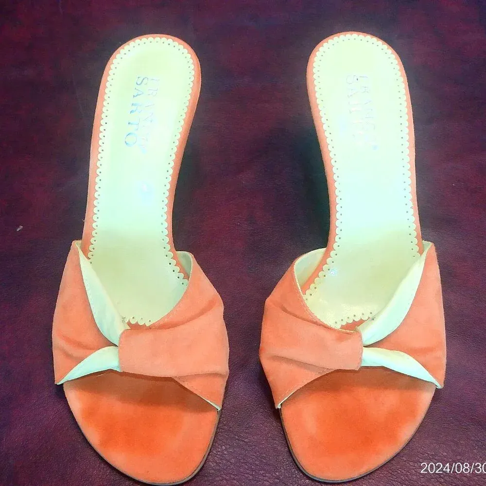 Franco Sarto  Slide Tangerine/Yellow Sandal Size 7.5 - Image 2