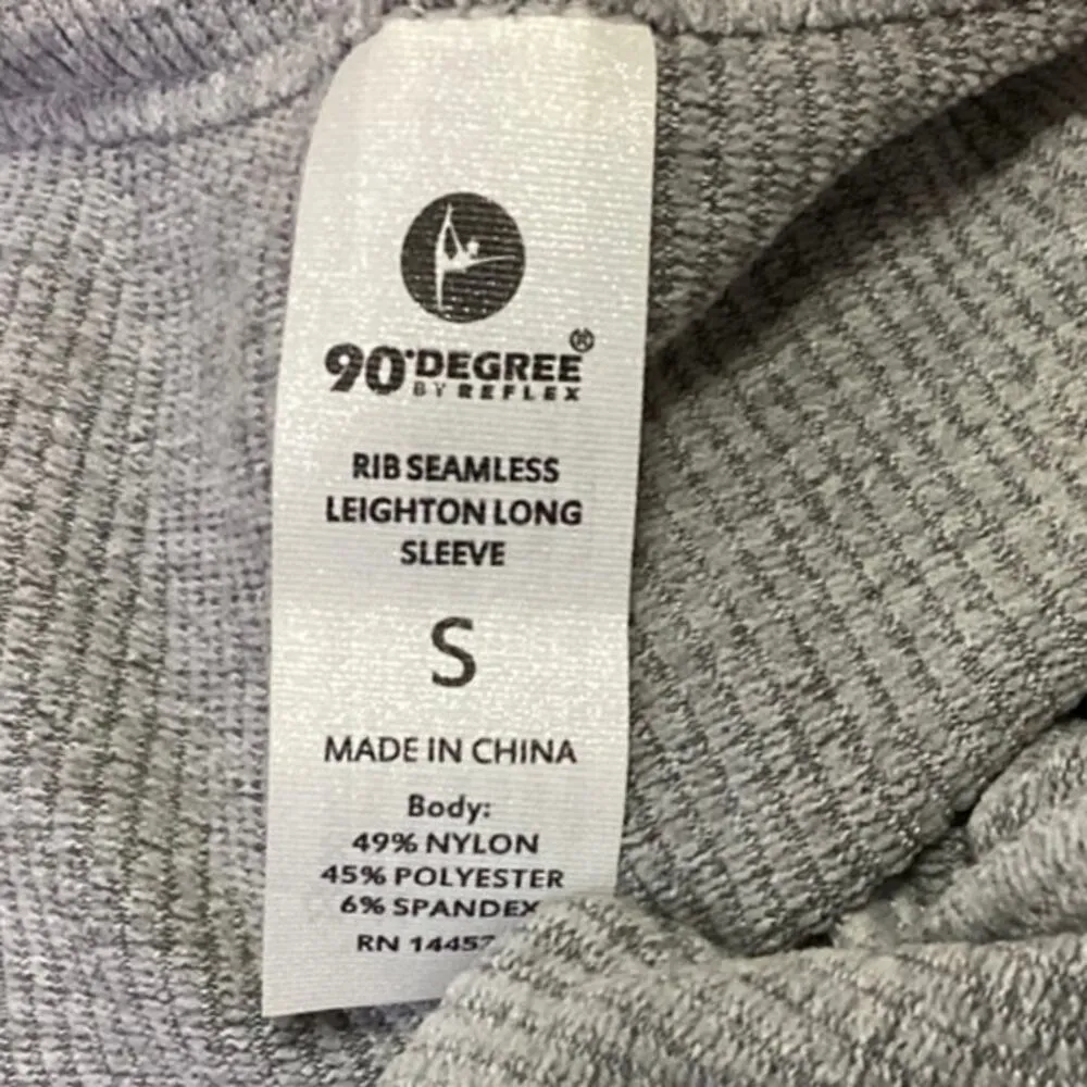 90 Degree by Reflex Women's Gray Scoop Neck Long Sleeve Pullover Tee Top Sz S - Image 3