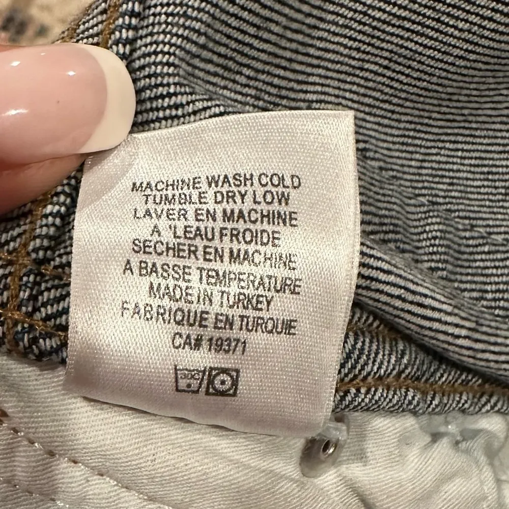 REDONE CIGARETTE RETRO STONE WASH RAW HEM HIGH RISE BUTTON FLY BLUE JEANS 25 - Image 8