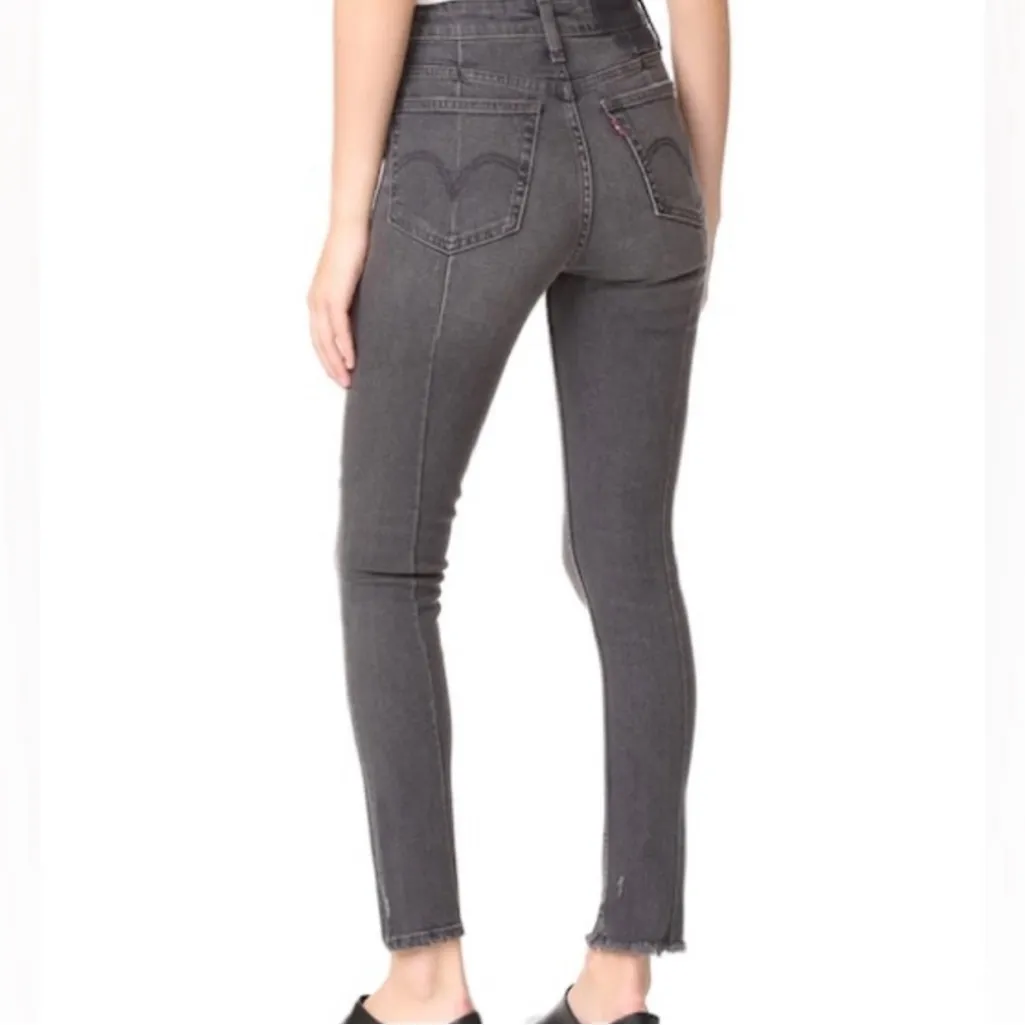 Levi's Altered 721 High Rise Skinny Jeans Up in Smoke Women's Gray Jeans - Image 5