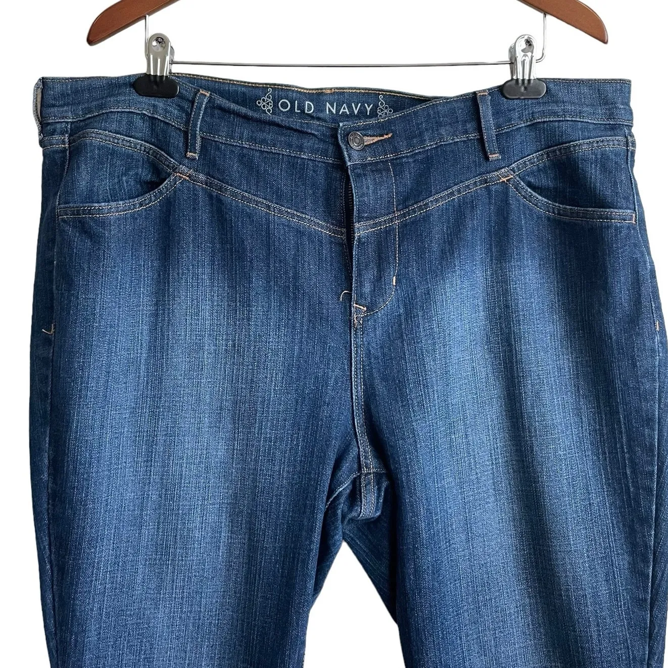 Old‎ Navy Jeans Women Flared Leg Casual Size 18 Blue Denim Durable Minimalistic - Image 5