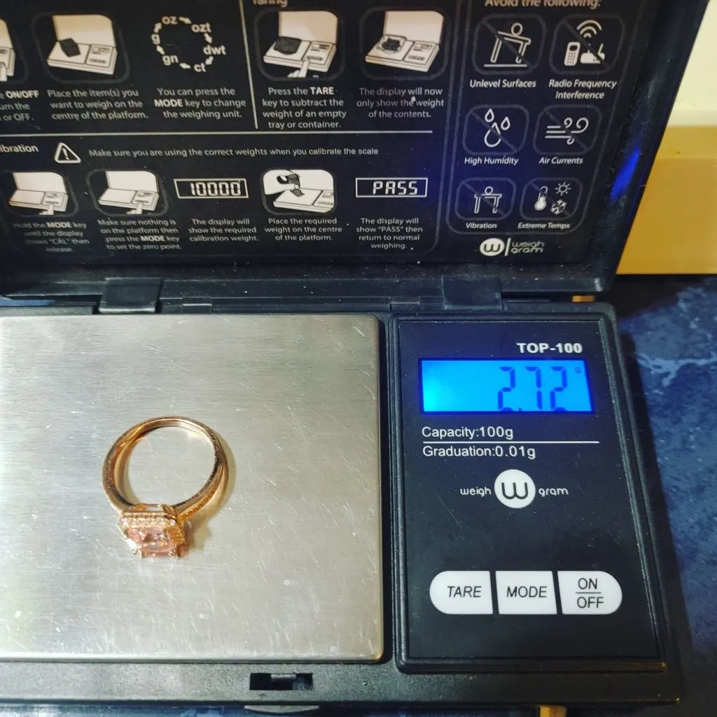 Halo Pink Glow Stone Silver Ring Size 7 Cushion Cut Rose Gold HGE 925 Sterling - Image 5