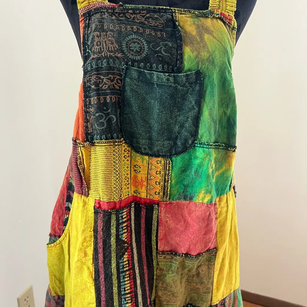 Handmade Patchwork Overalls Size XL - Image 2