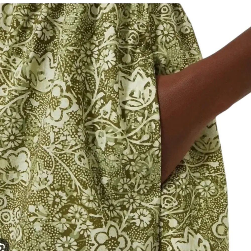 Tuckernuck Bergamot Floral Walker Dress M NWT Green Cotton Midi Pockets - Image 5