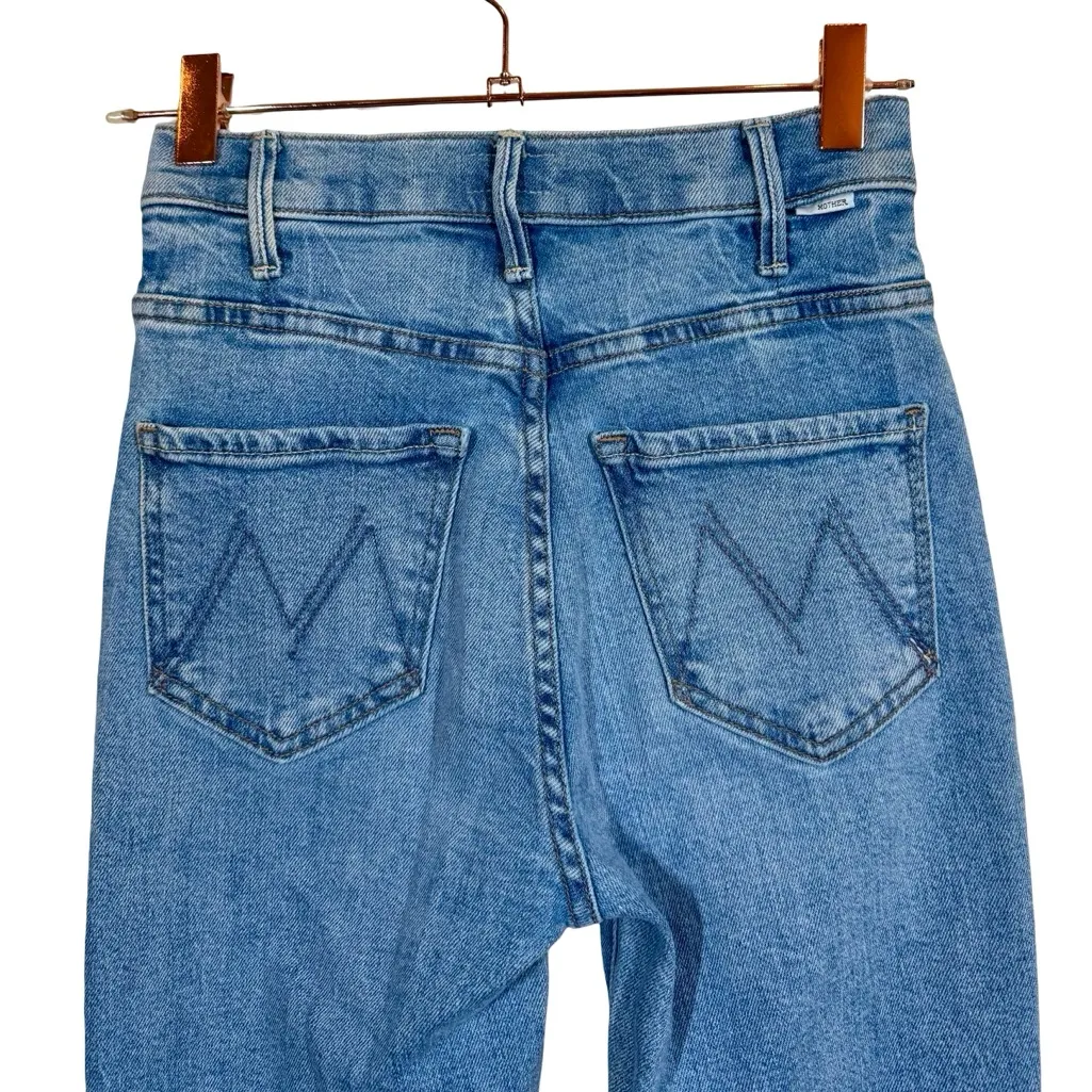 Mother The Pixie Hustler Ankle Button Fly Kick Flare Bootcut Jeans in Tarot Time Blue Size 24 - Image 11