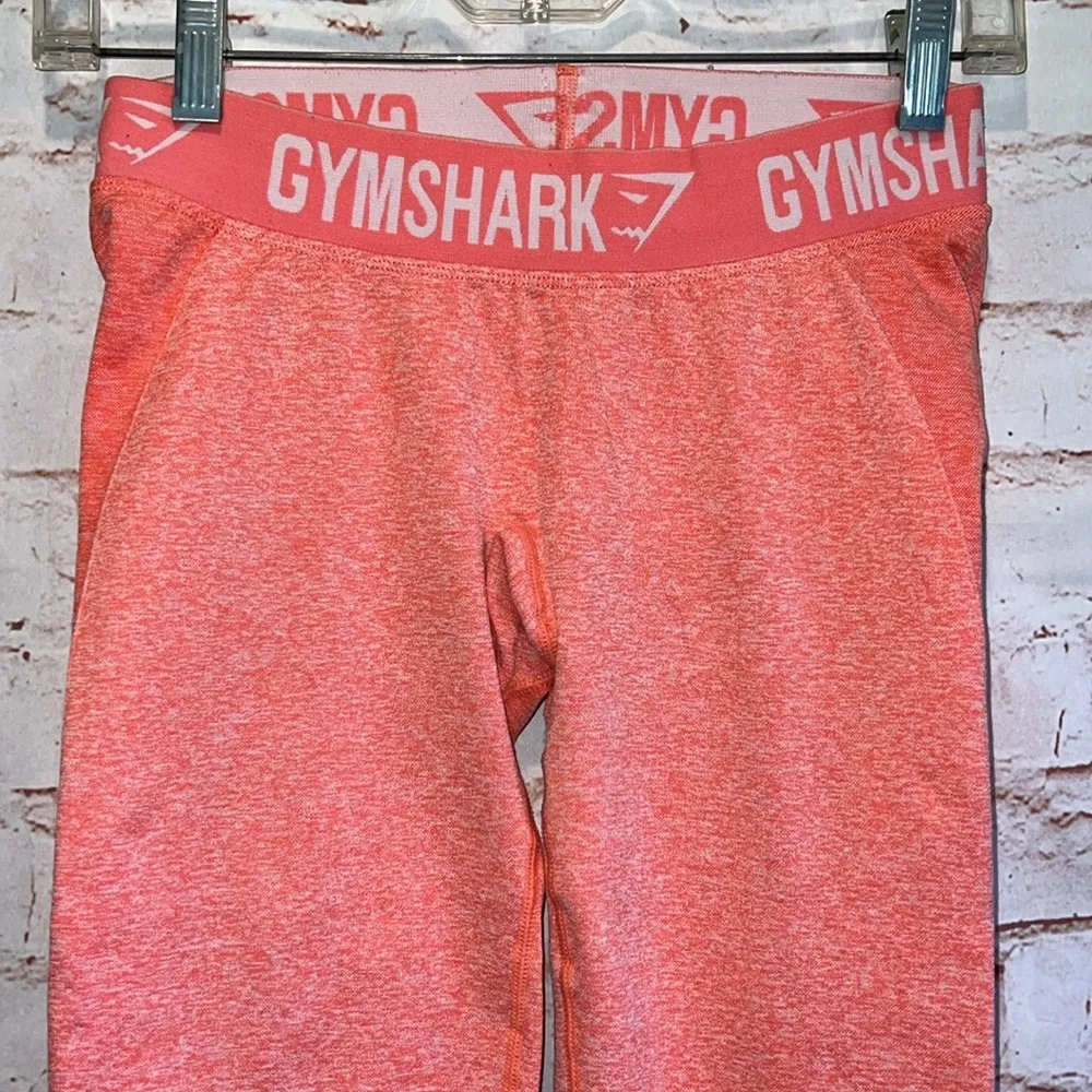 Gymshark Pants Womens Small Pink Flex Legging Peach Coral Capri Athletic Active - Image 2