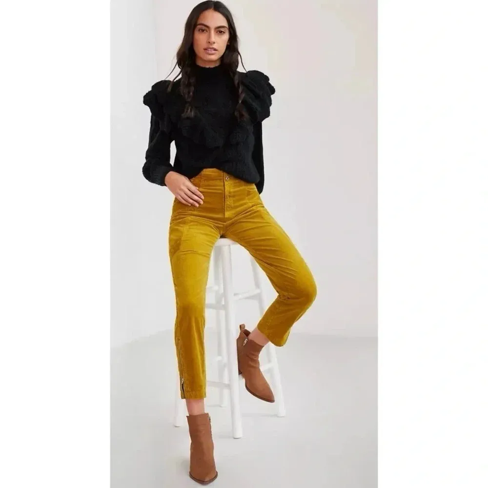 Pilcro Anthropologie Slim Corduroy Cargo Zip Ankle Trousers Pants Size 31 - Image 3