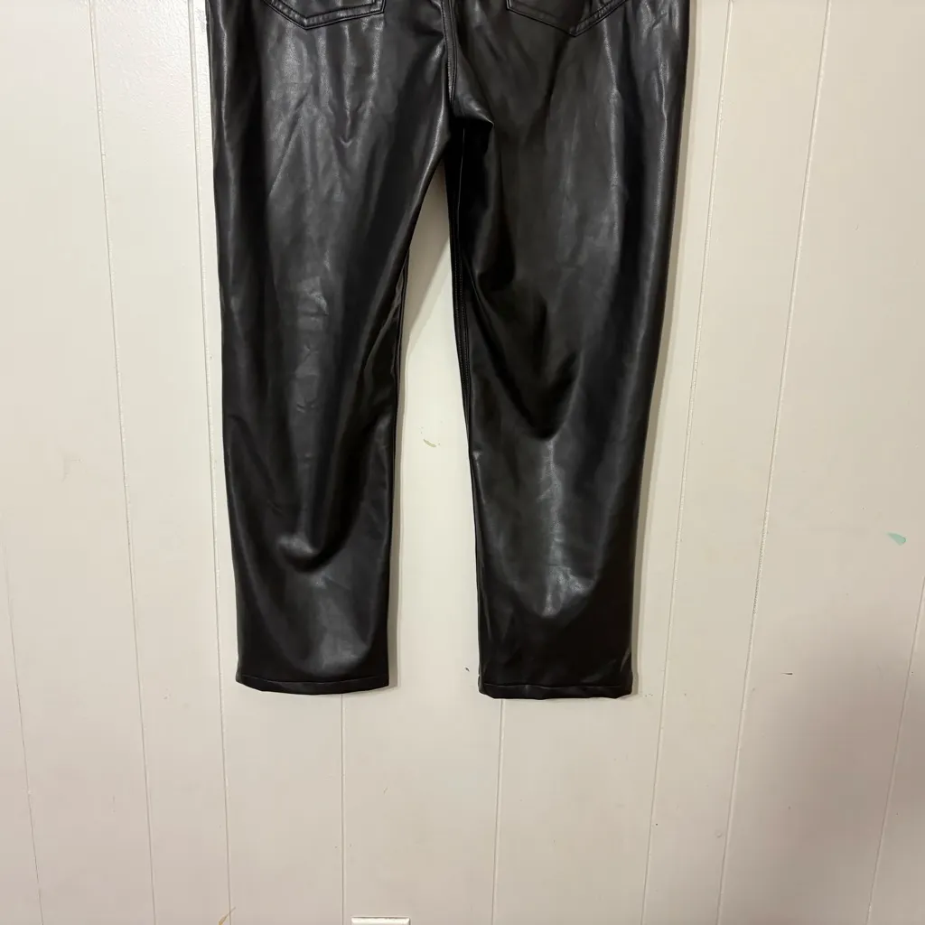 Abercrombie & Fitch 90’s Straight Faux Leather Pants Ultra High Rise Size  14 - Image 9