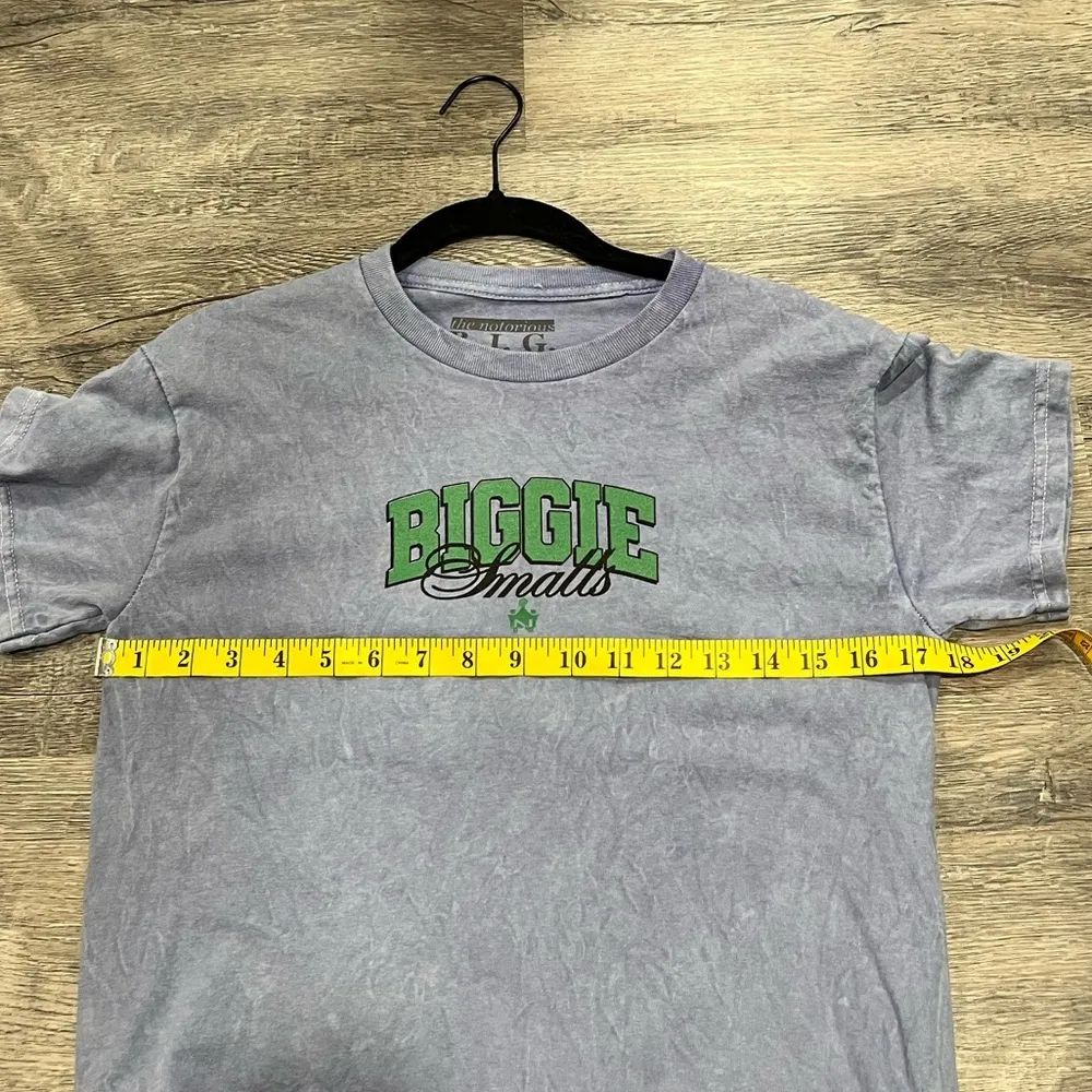 Blue acid wash Biggie Smalls Graphic T - Image 4