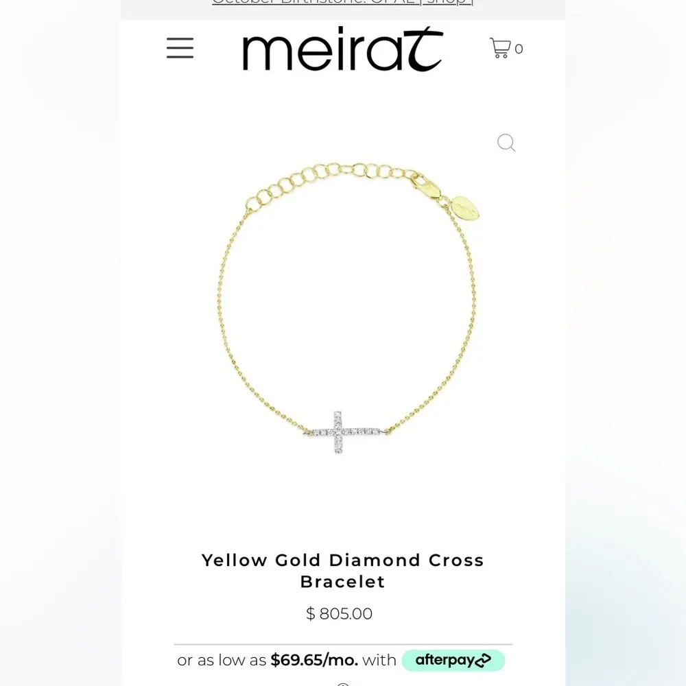 NEW Meira T 14K Yellow Gold Cross Bracelet - Image 2