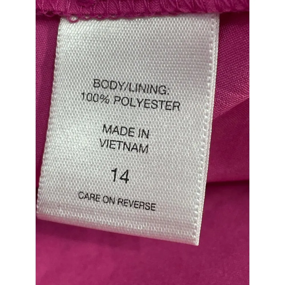 New York & Co Dress Size 14 Pink Abstract Honeycomb Textured Fairy Core Easter - Image 9