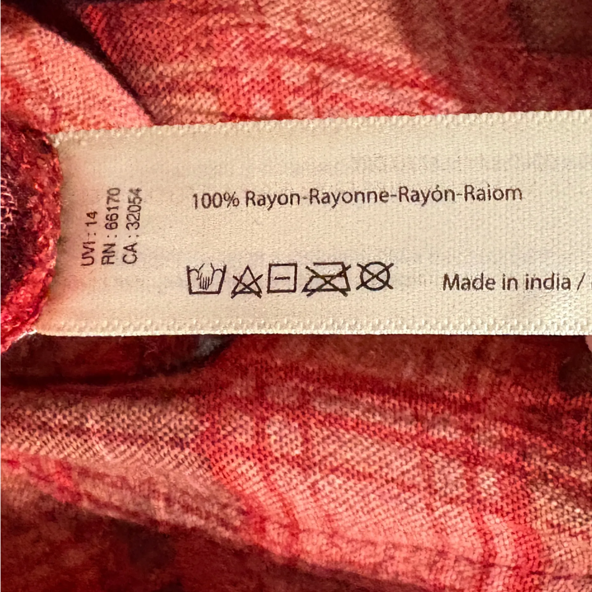 FP One Free People Red Ombré Raw Hem Plaid Long Sleeve Shirt - Image 4