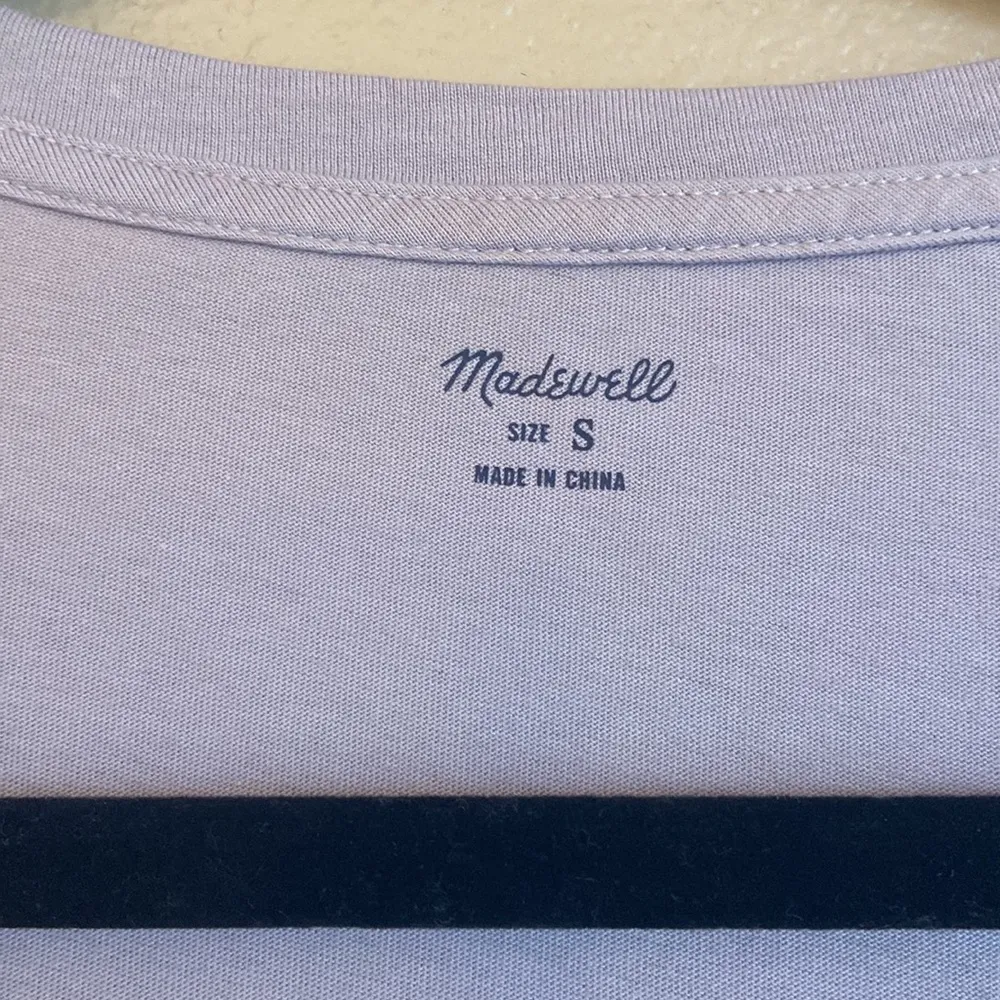 MADEWELL J.CREW Size SMALL Casual V-Neck T-Shirt Dress Lavender Gray Purple - Image 2