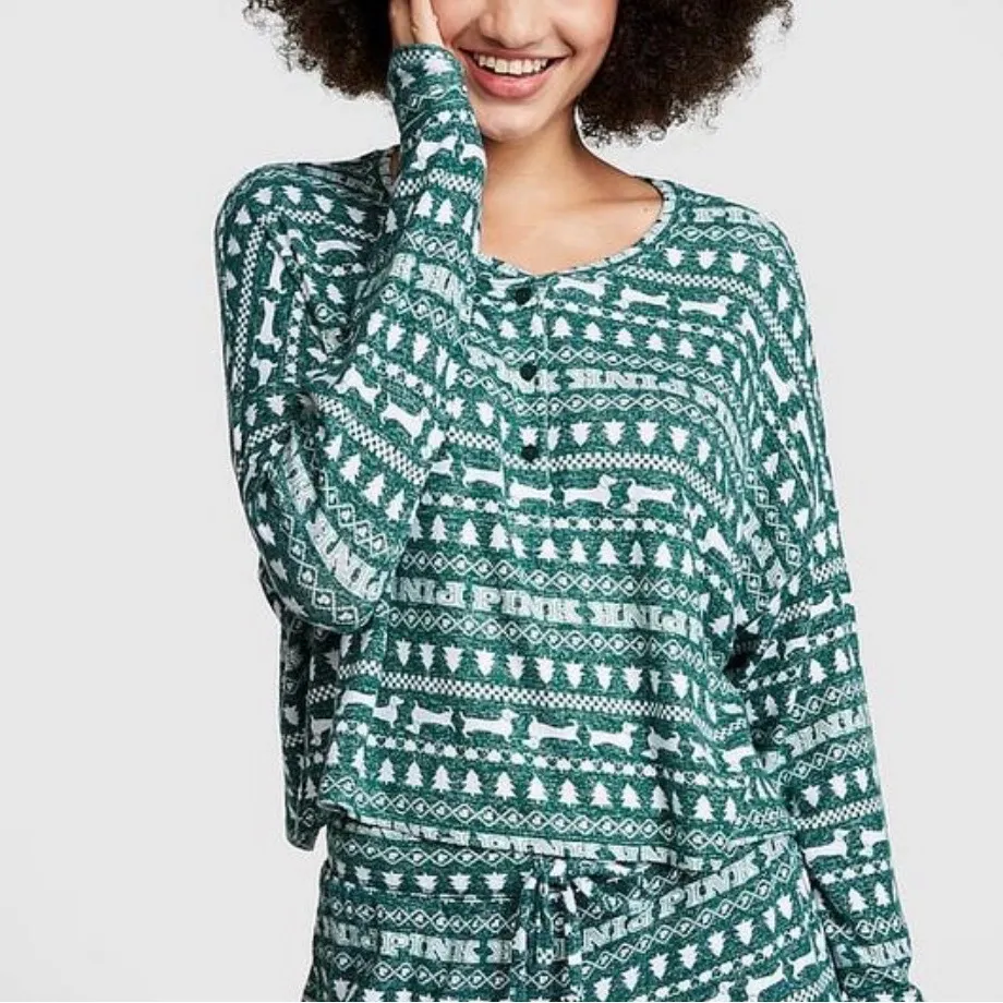 PINK Victoria's Secret NWT Viscose Cozy Long- Sleeve Sleep Shirt Size XXL - Image 2