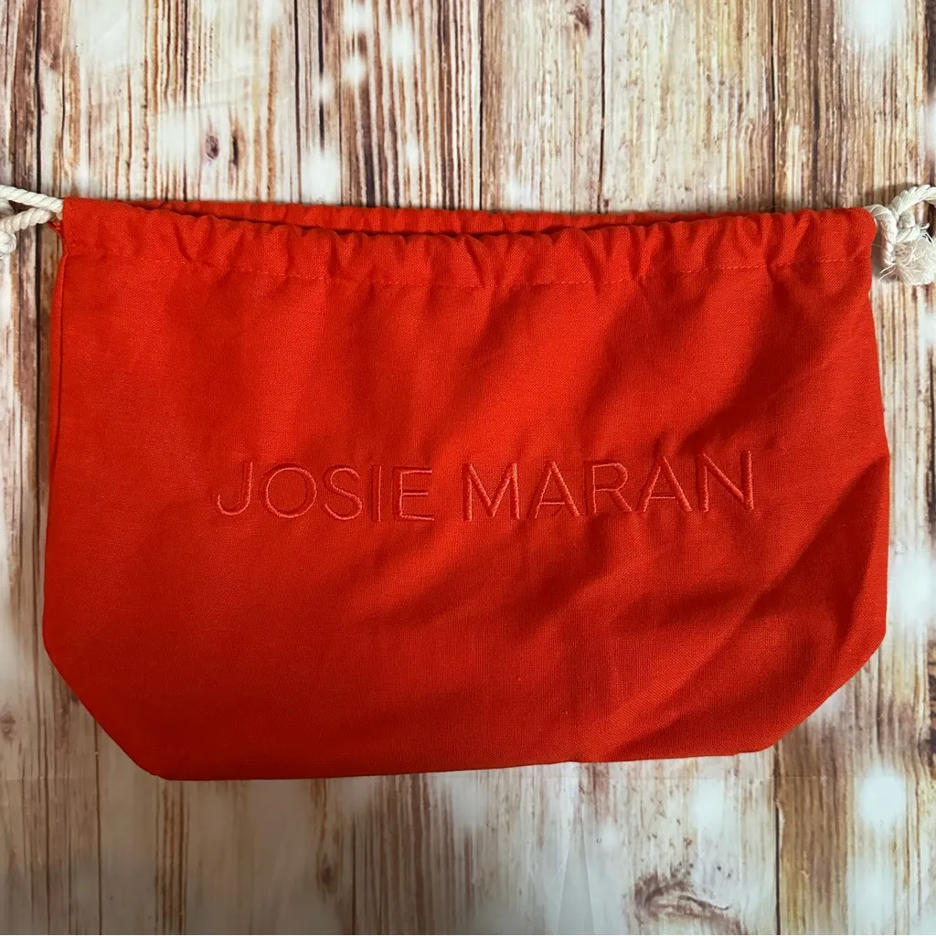 Josie Maran Red Drawstring Cosmetics Pouch Bag - Image 7