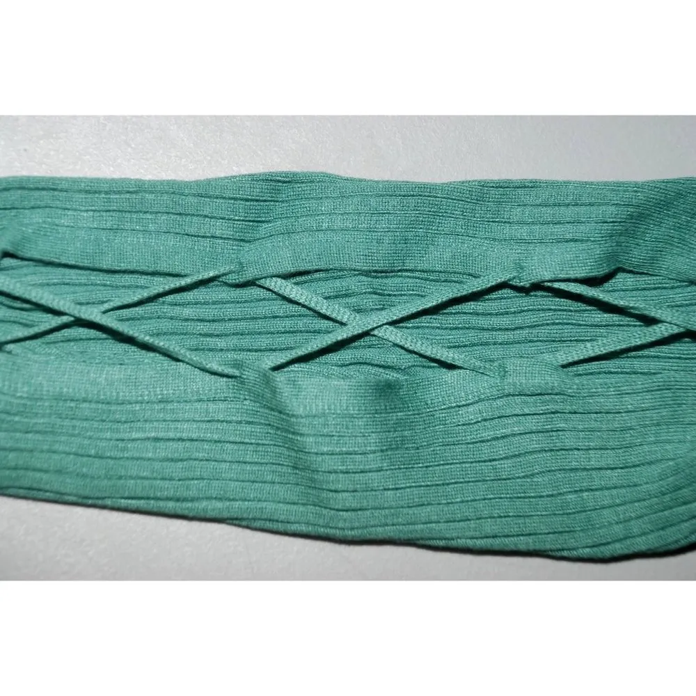 NWT Cato Est. 1946 Green Pullover Sweater Size XL Open Long Sleeve V-Neck Ribbed - Image 8