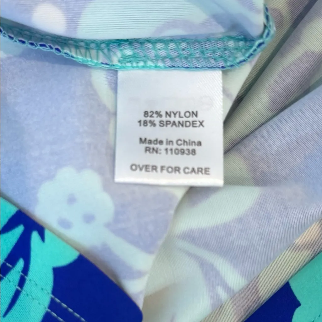 All For Color UPF50 Birds of a Feather Sun Dress Small Blue Aqua Resort Travel - Image 12