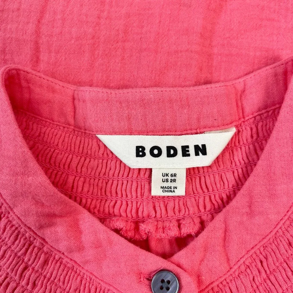 NWOT Boden Ada Double Cloth Cotton Pink Shirt Dress Size 2 Knee Length - Image 10